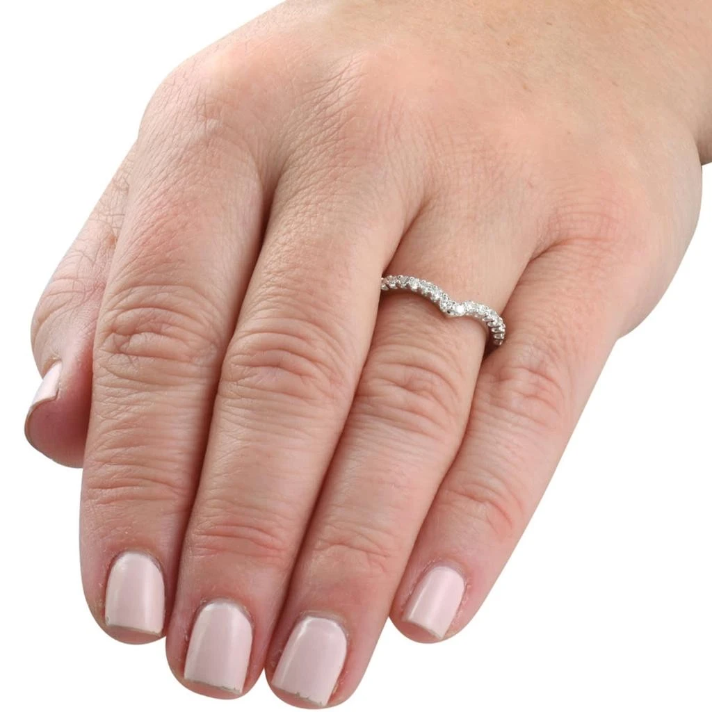 Pompeii3 1/3Ct Round Cut Accent Wedding Ring Anniversary 14k Gold Lab Grown 2