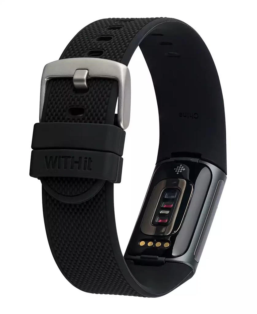 WITHit Black Silicone Woven Band Compatible with Fitbit Charge 5 and 6 2