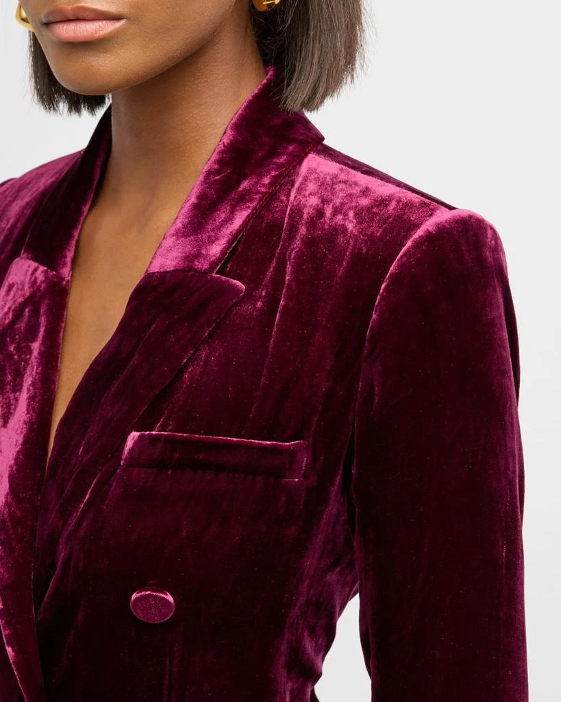 L'Agence Kenzie Double-Breasted Velvet Blazer 5
