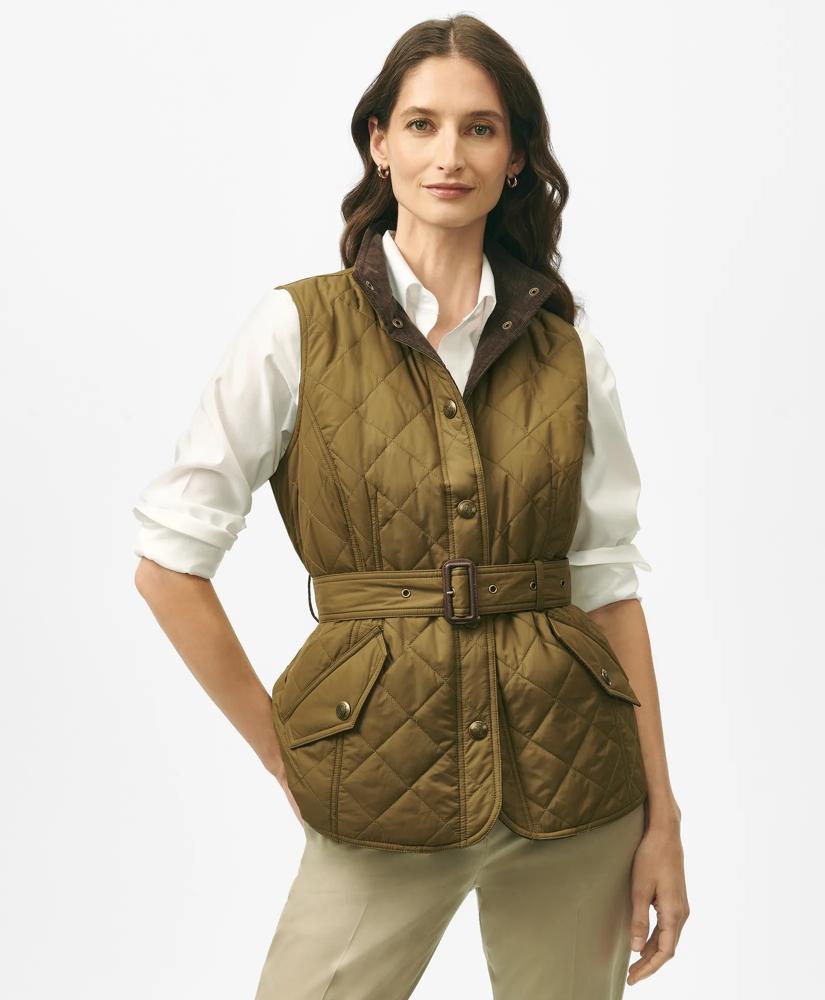 Brooks Brothers Belted Military-Inspired Quilted Vest in Nylon