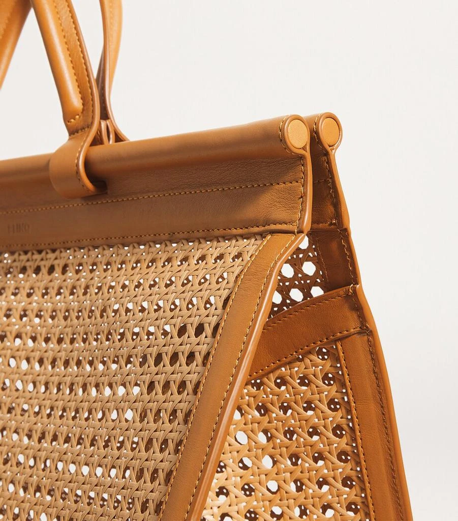 BLINQ Midi Calfskin-Rattan Porto Top-Handle Bag 6
