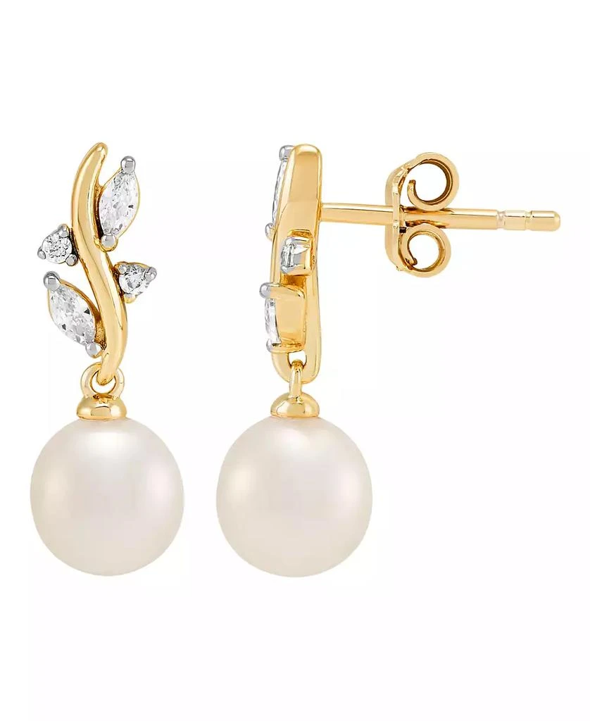 Macy
s 2-Pc. Cultured Freshwater Pearl (7-8mm)
White Cubic Zirconia Drop Earrings and Pendant Necklace Set in 14k Yellow Gold Over Sterling Silver 7