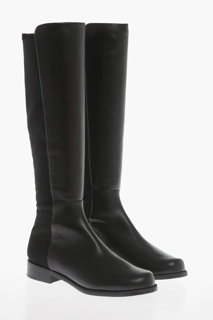 Stuart Weitzman Fabric And Leather Halfnhalf Pull-On Boots 1