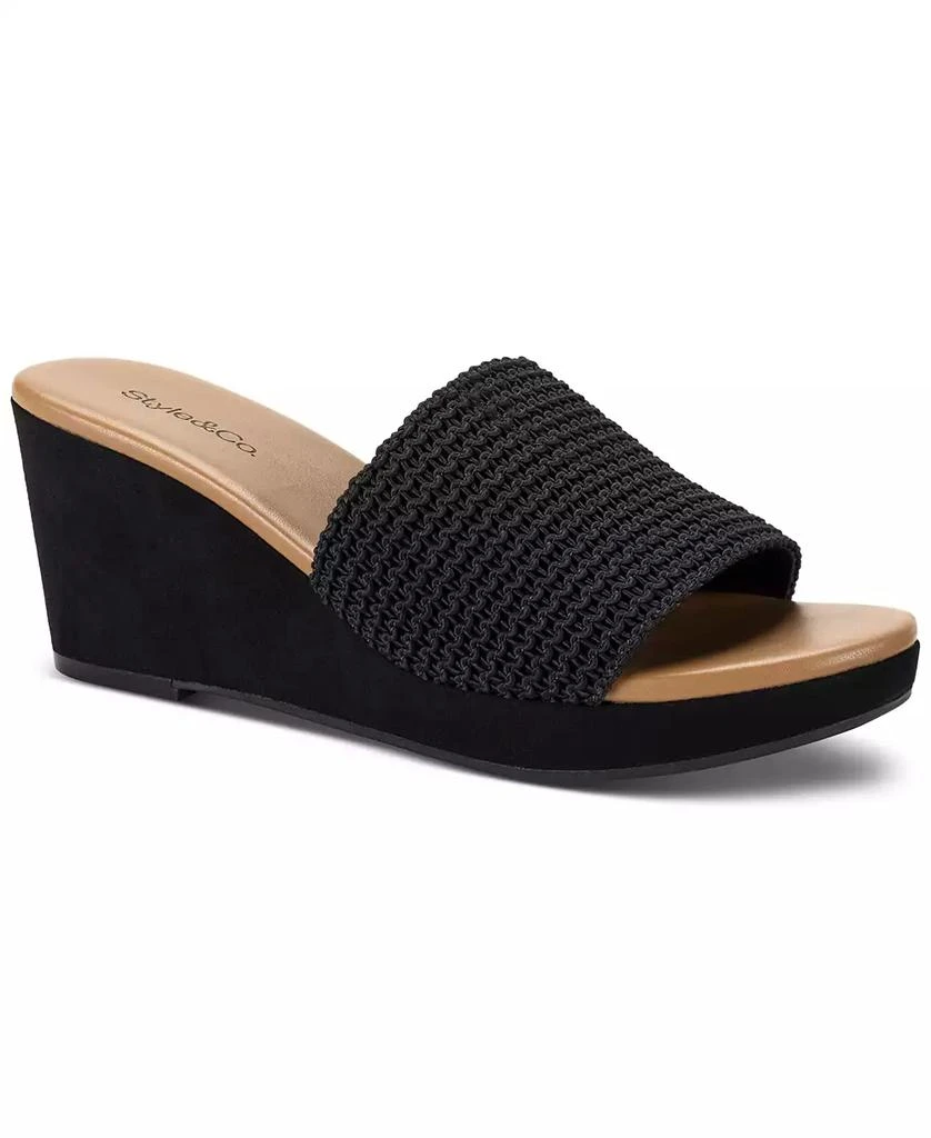 Style & Co Women's Aimee Knit Wedge Sandals, Created for Macy's 1