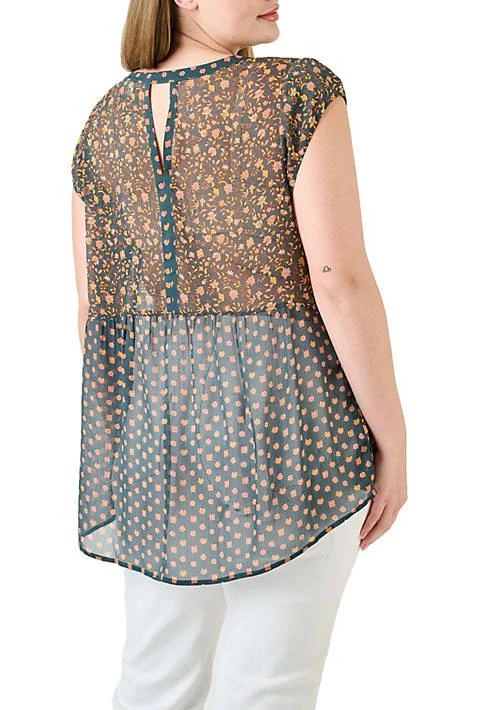 DR2 by Daniel Rainn By Daniel Rainn Floral Short Sleeve Top Plus Size 3