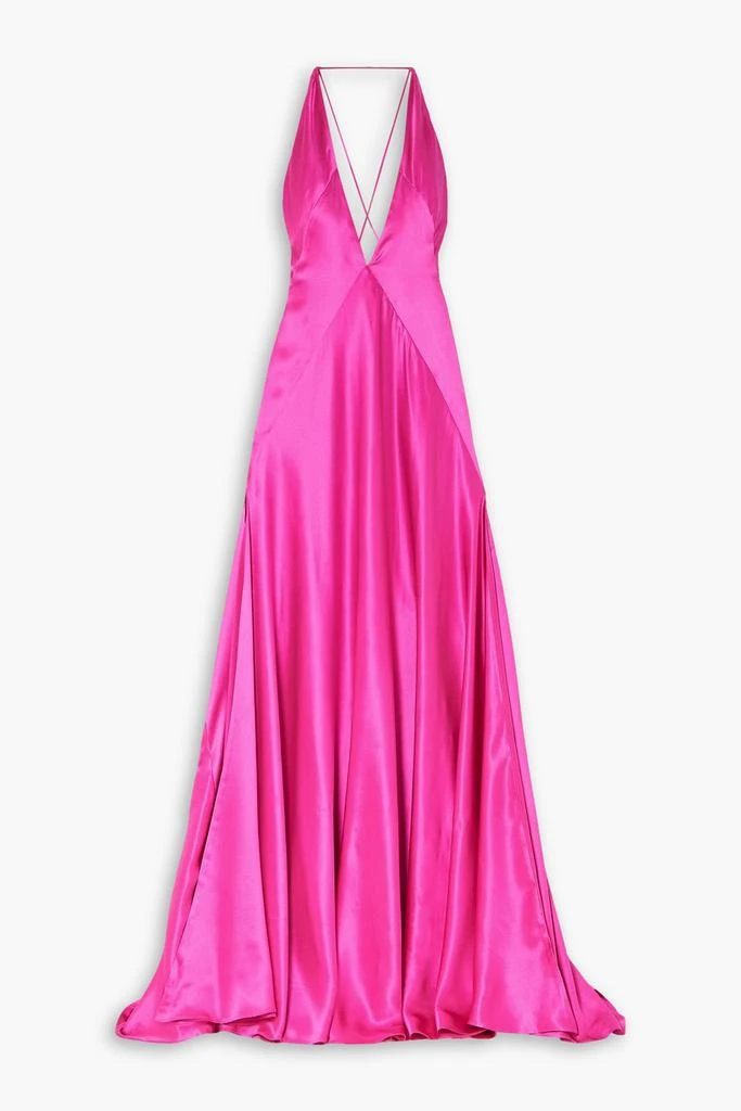 MICHAEL LO SORDO Paloma silk-satin halterneck gown 1