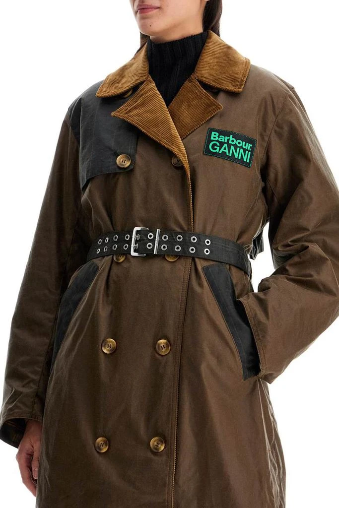 Barbour waxed cotton trench coat 4