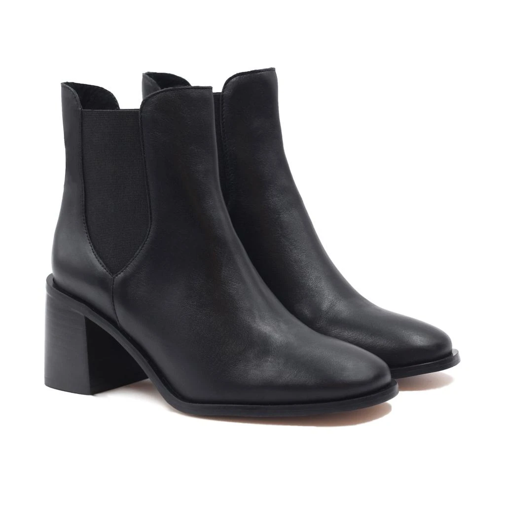 JULES & JENN Bottines Chelsea Talon Cuir Noir - Femme 3