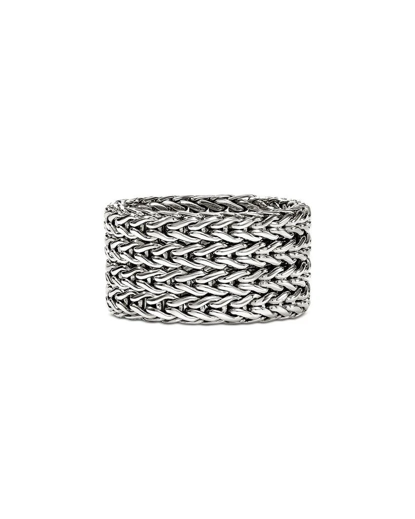 John Hardy Sterling Silver Icon Diamond Multirow Weave Ring 1