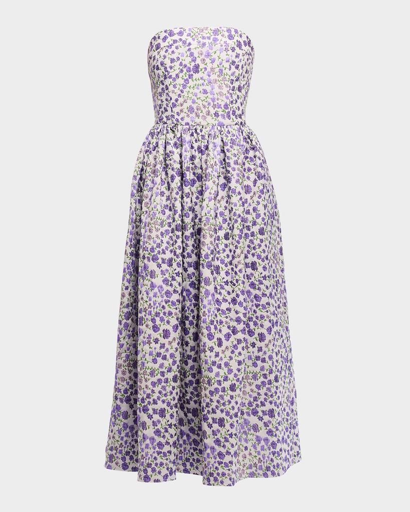 Shoshanna Dana Floral-Print Strapless A-Line Dress