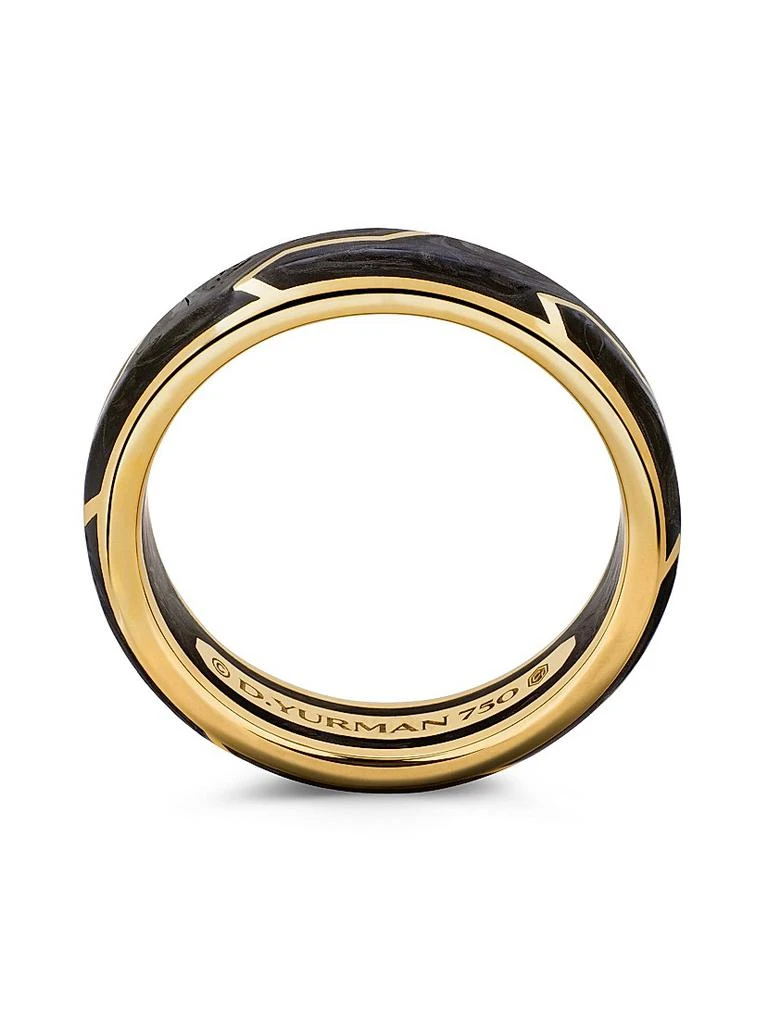 David Yurman Forged Carbon Band Ring with 18K Yellow Gold 6
