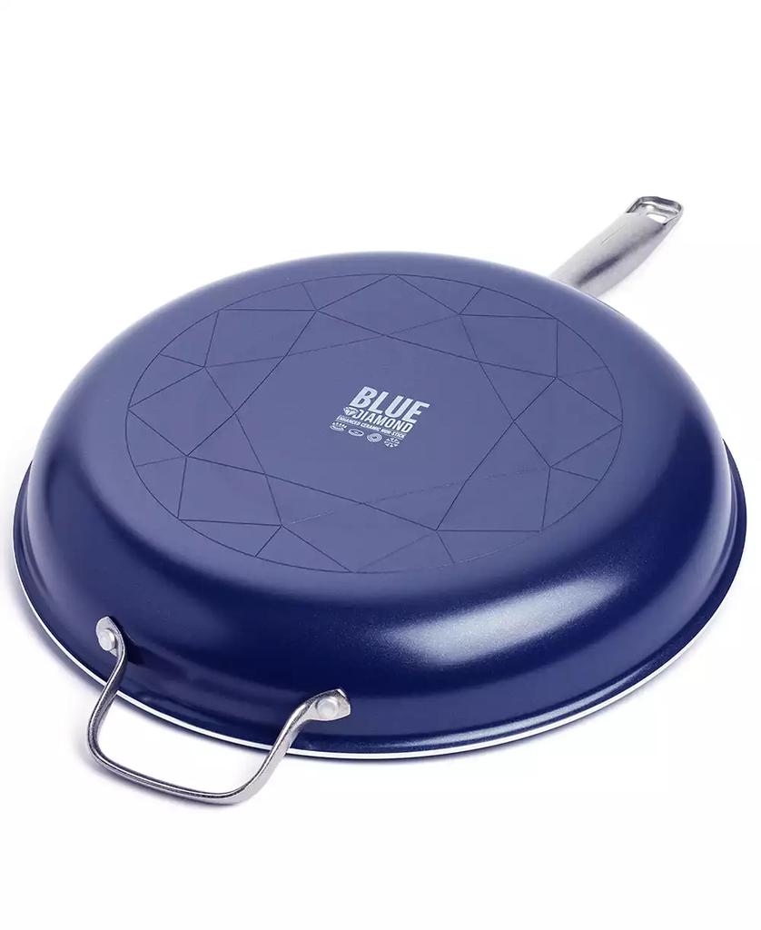 Blue Diamond Family Feast Diamond-Infused Ceramic Nonstick 14" Frying Pan with Helper Handle