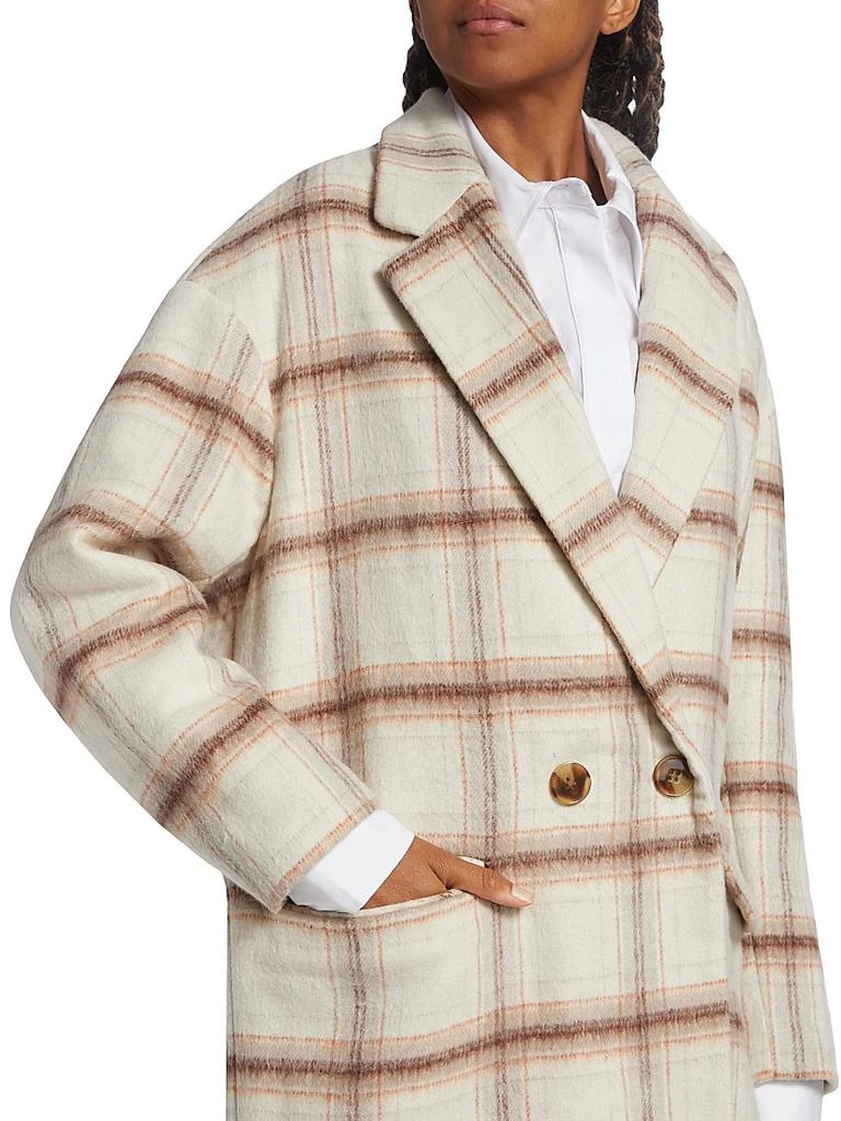 Ena Pelly Plaid Wool-Blend Oversized Double-Breasted Coat 6