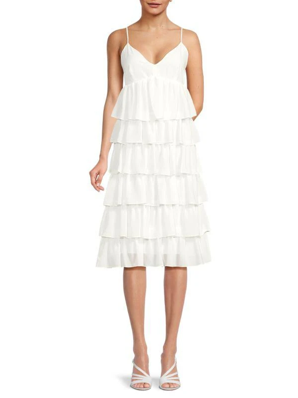 knee length dresses for ladies BCBGMAXAZRIA Shaina Sleeveless Pleated Midi Dress – Runway Catalog