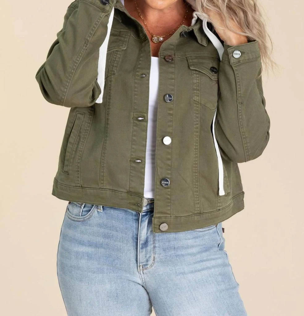 RISEN Risen - Denim Jacket With White Removable Hood 3