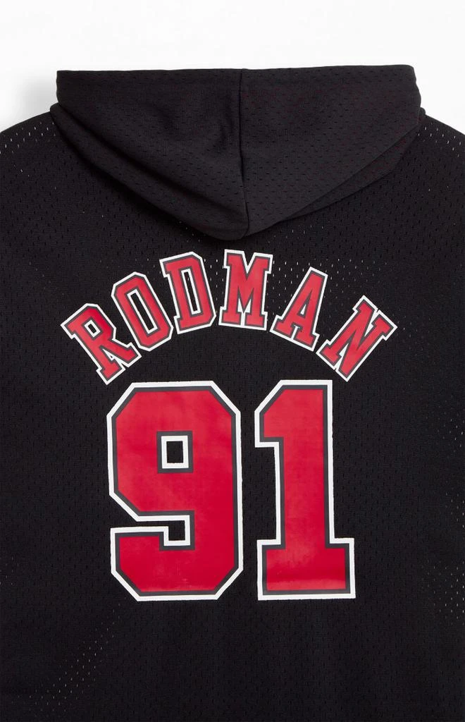 Mitchell & Ness Dennis Rodman Chicago Bulls Mesh Short Sleeve Hoodie 4