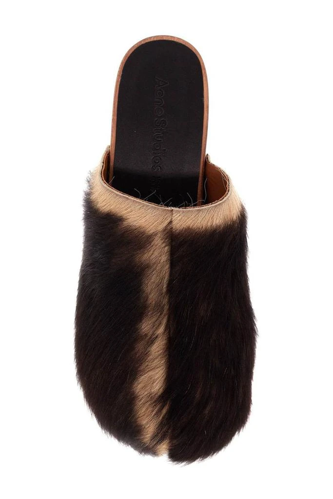 Acne Studios wooden clogs in pony hair 2
