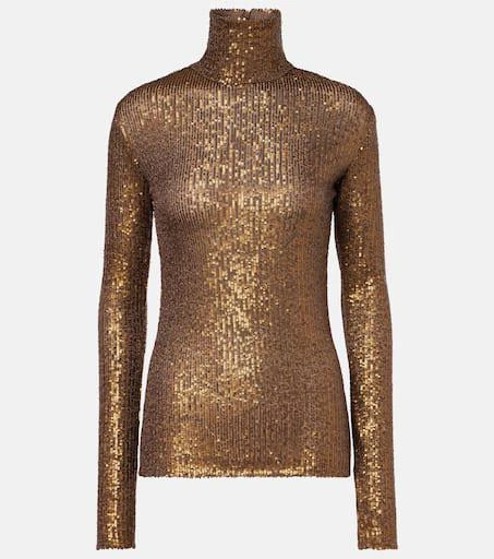 Norma Kamali Sequined turtleneck top 1