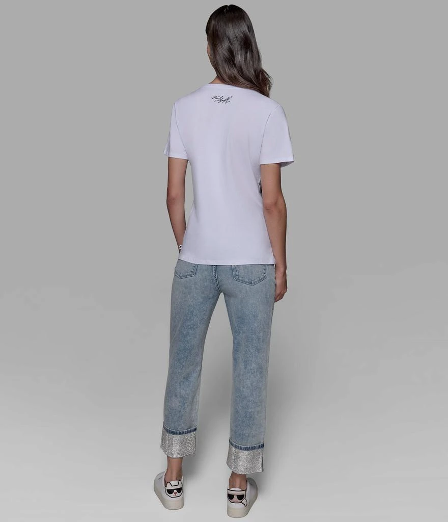 Karl Lagerfeld Paris LUXE BONJOUR EMBELLISHED LOGO TEE 2