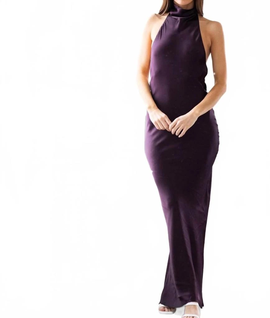Amanda Uprichard Santana Gown In Black Cherry 4