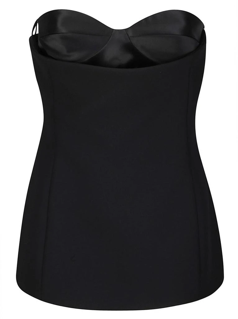 Khaite Sleeveless Top With Glossy Satin Bustier Lining 1