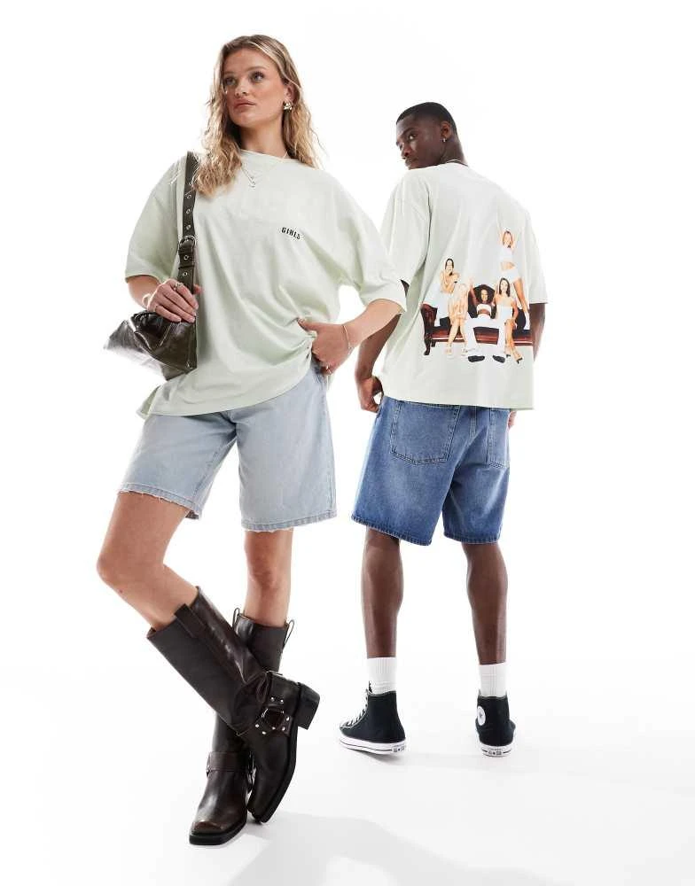 ASOS ASOS DESIGN unisex oversized t-shirt with The Spice Girls prints in pastel green 2