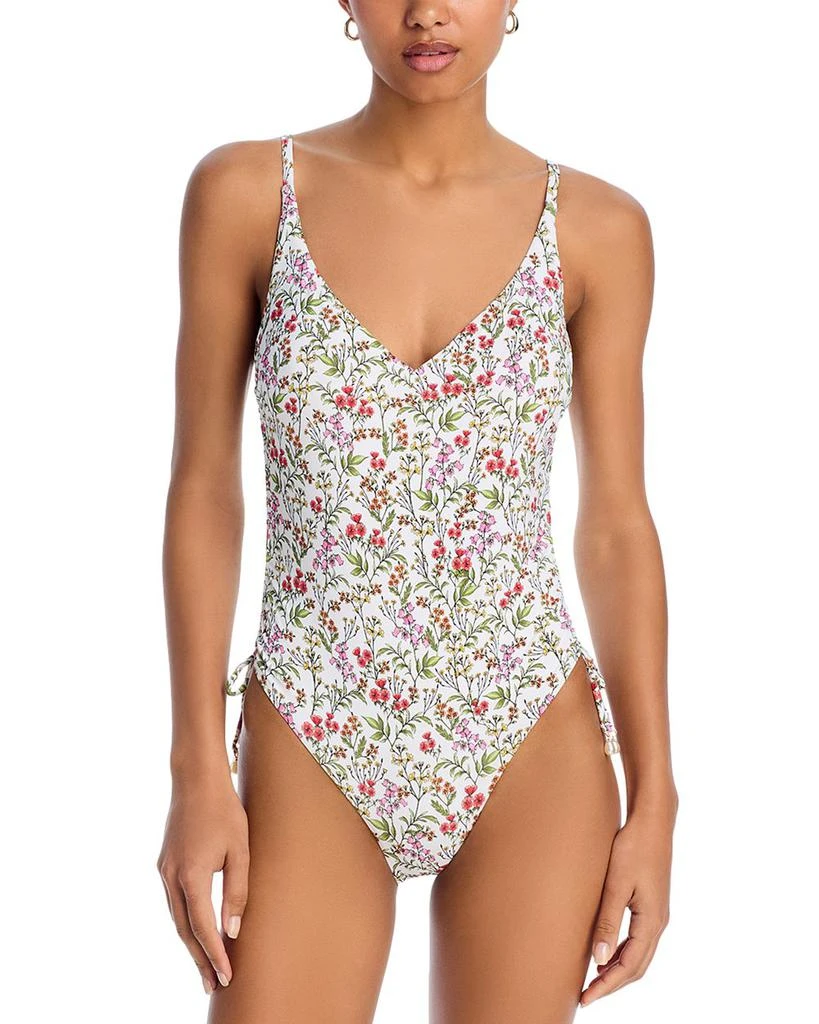 AQUA Swim Drawstring One Piece Swimsuit - Exclusive 1