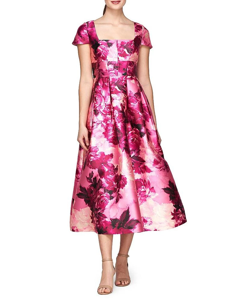 Kay Unger Tierney Floral Tea-Length Dress 1