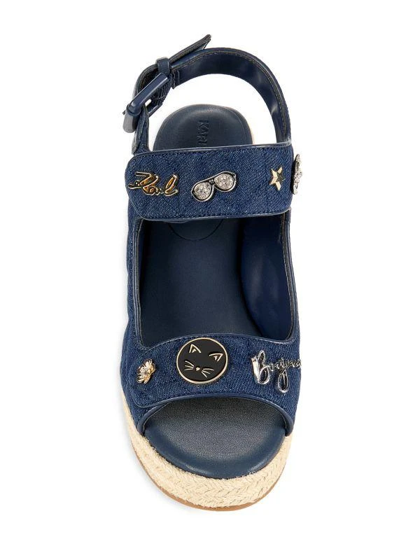 Karl Lagerfeld Paris Carolyna Denim Espadrille Wedge Sandals 5