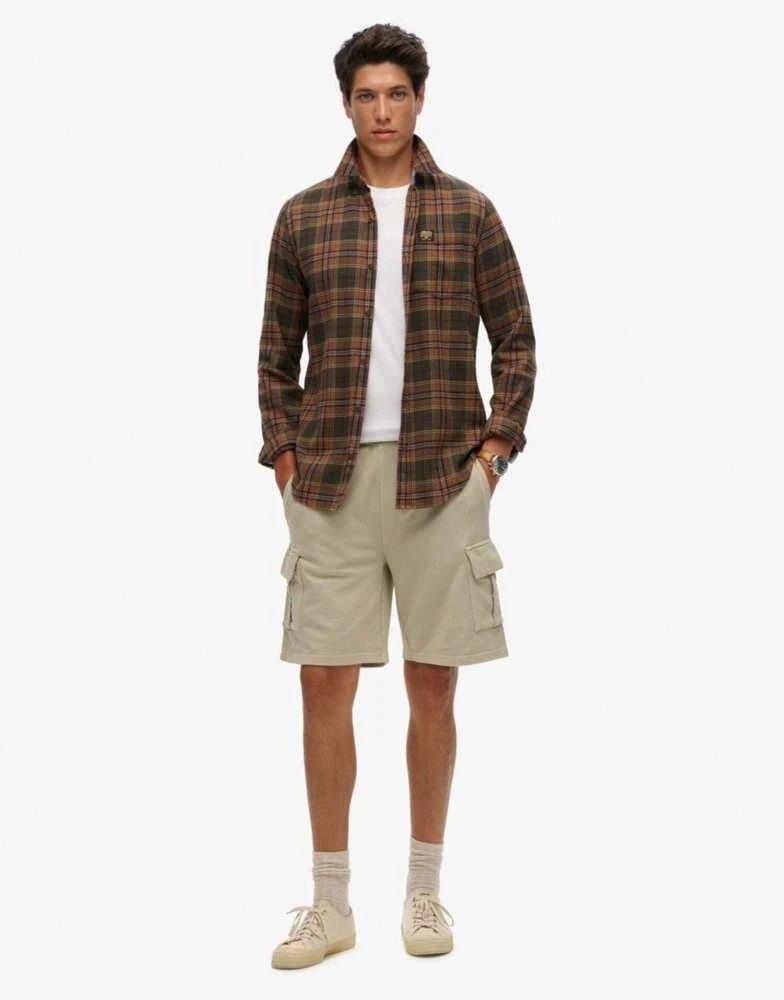 Superdry Superdry Contrast stitch cargo shorts in washed pelican beige 4