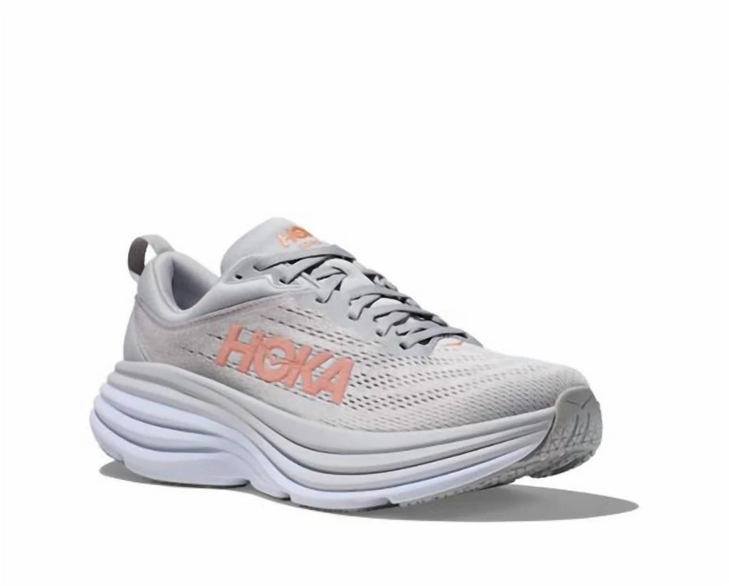 Hoka One One Women's Bondi 8 Running Shoes In Harbor Mist/lunar Rock 1