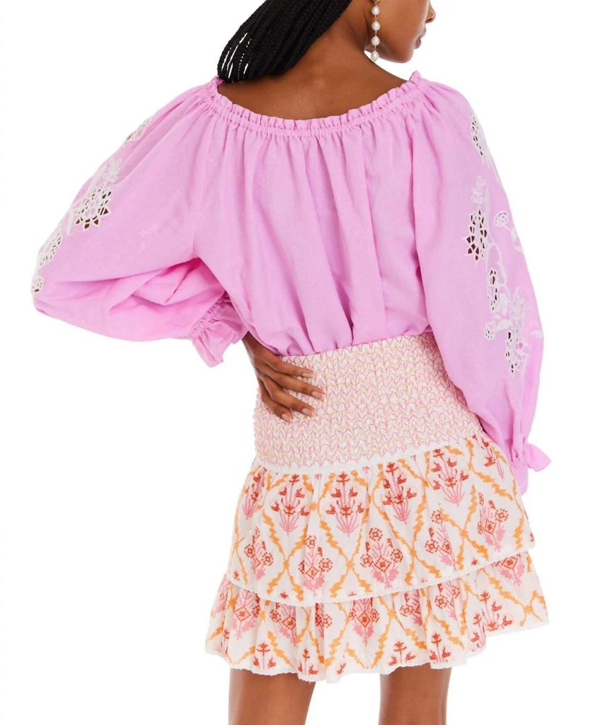 Allison New York Embroidered Tinsley Top In Bubblegum Pink 3