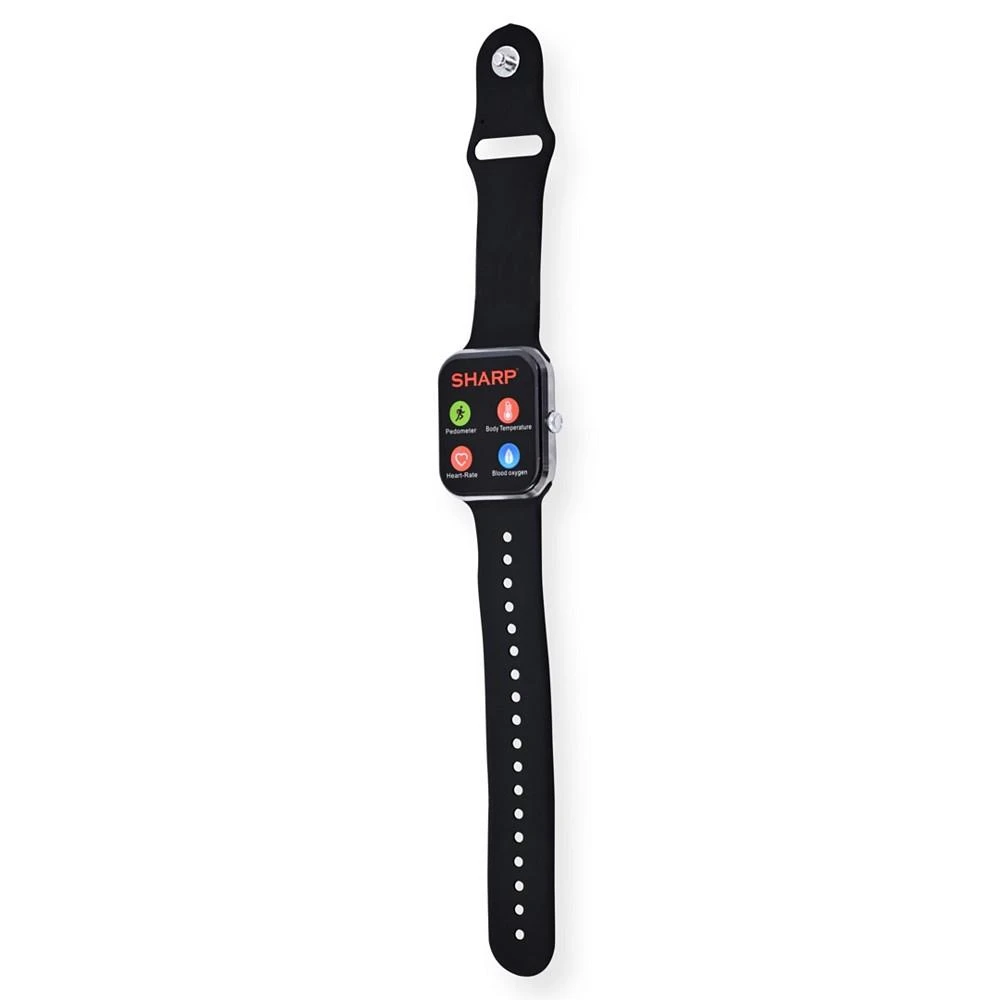 SHARP Unisex Black Silicone Smart Watch 38mm 6