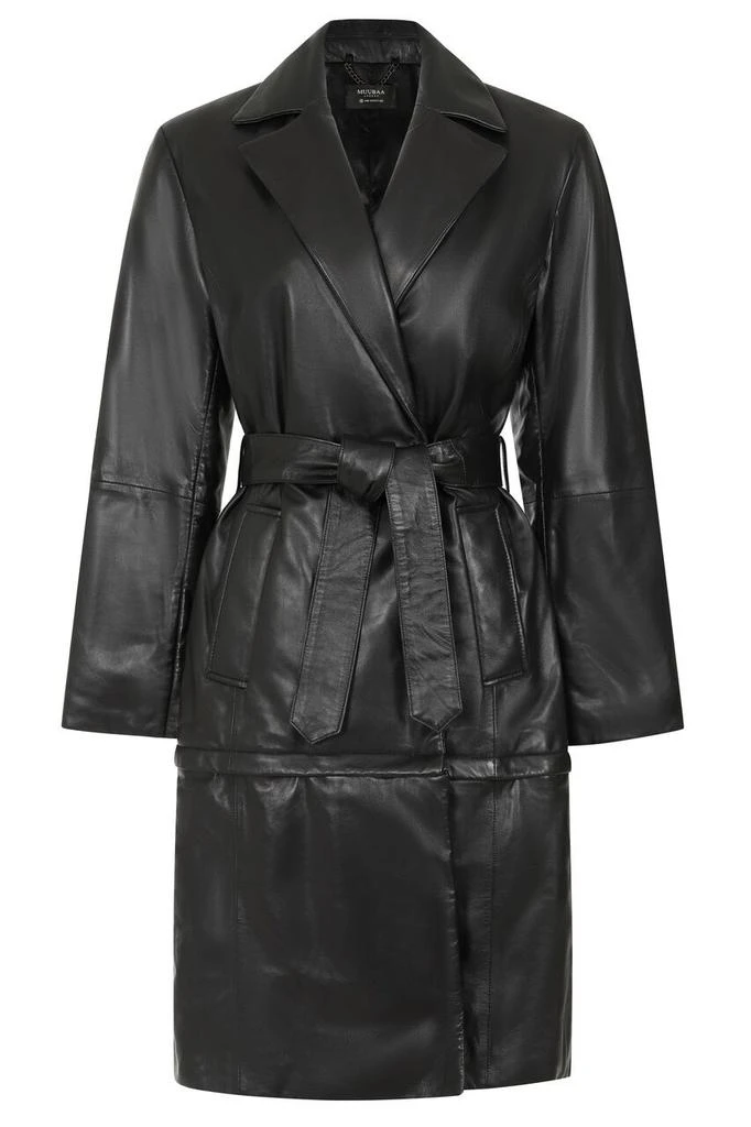 Muubaa Wrap front padded belted coat 1