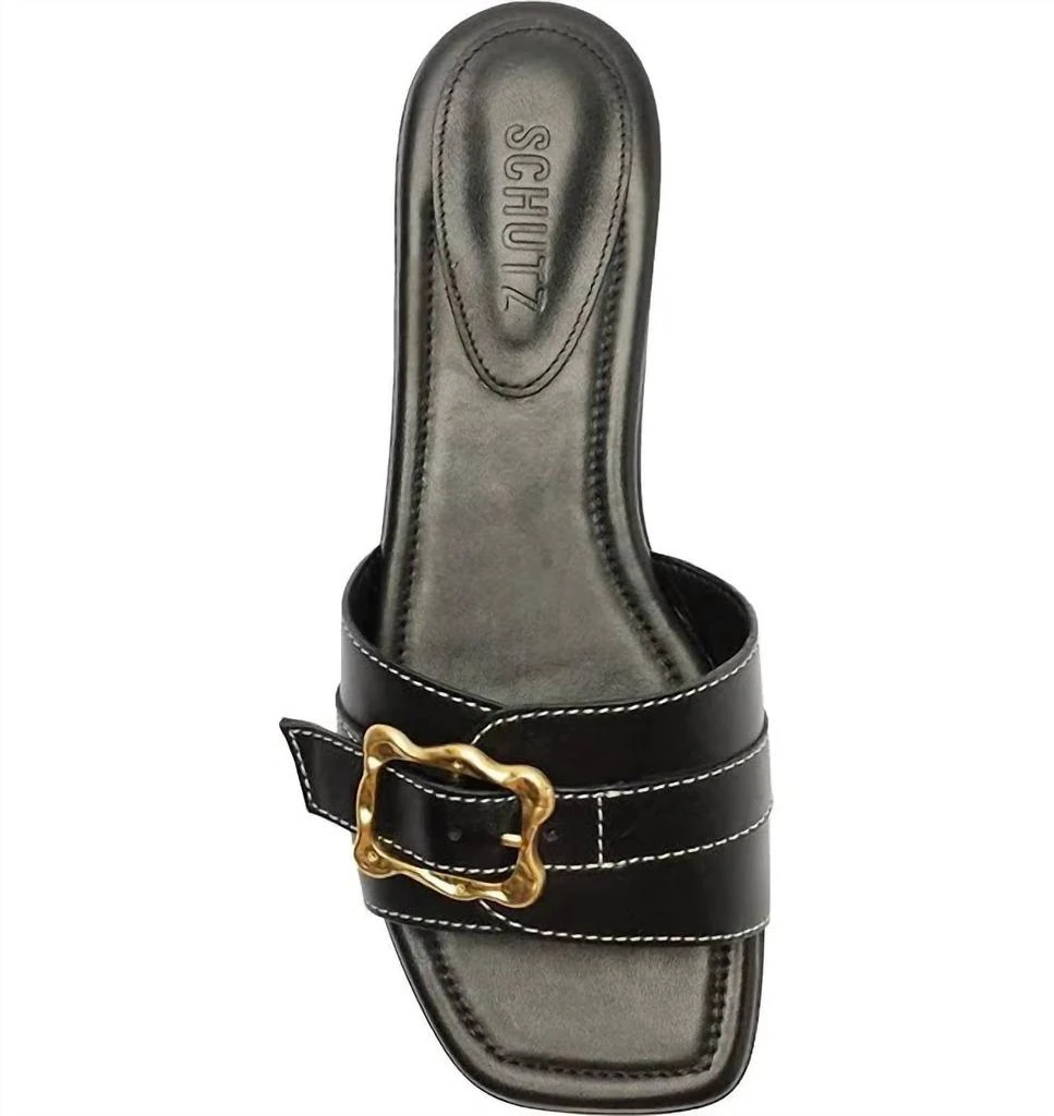 Schutz Wavy Flat Sandal In Black 3
