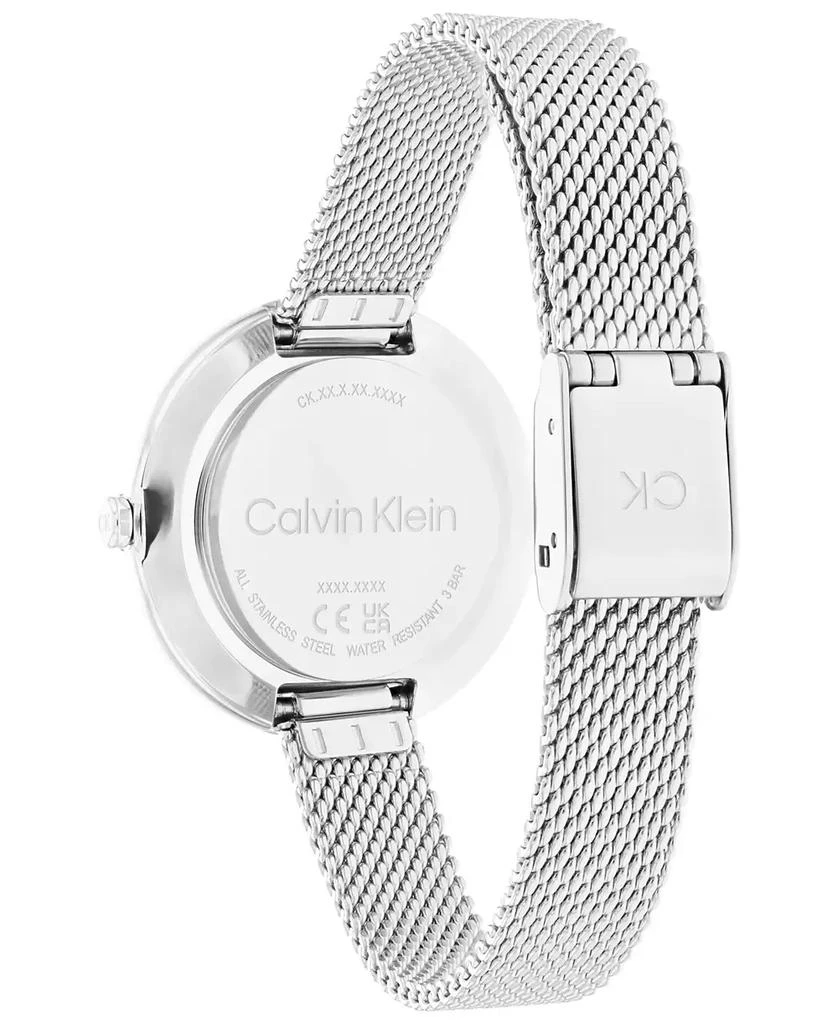 Calvin Klein Women's Silver-Tone Stainless Steel Mesh Bracelet Watch 30mm 3