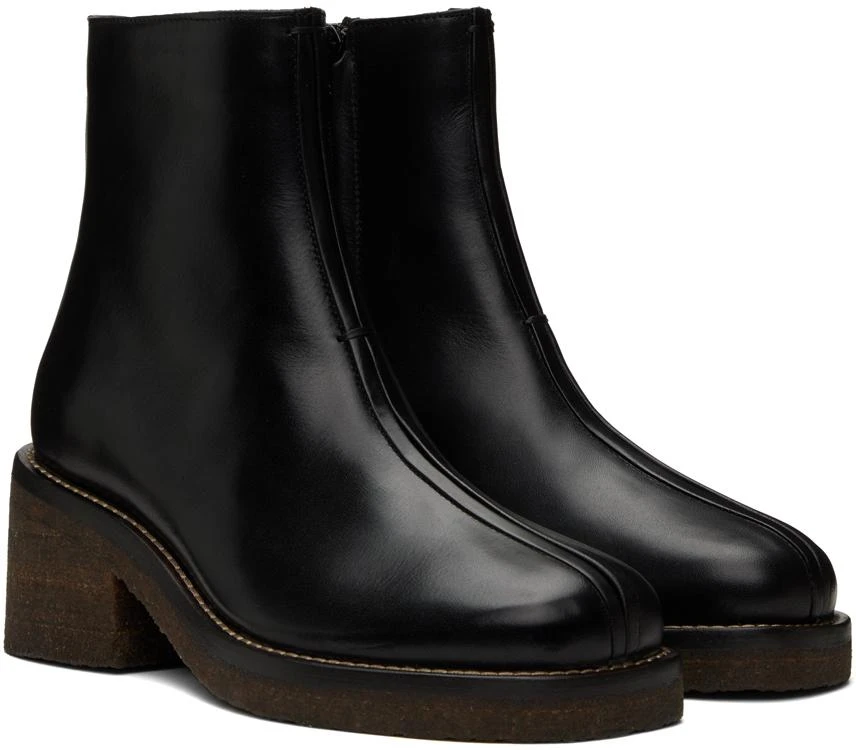 Lemaire Black Piped Ankle Boots 4