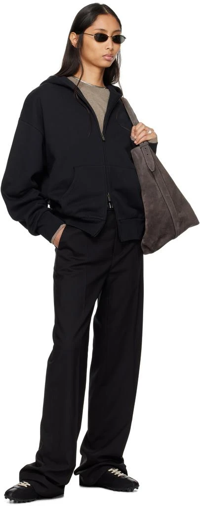 Essentials Black Classic Full Zip-Up Hoodie 5