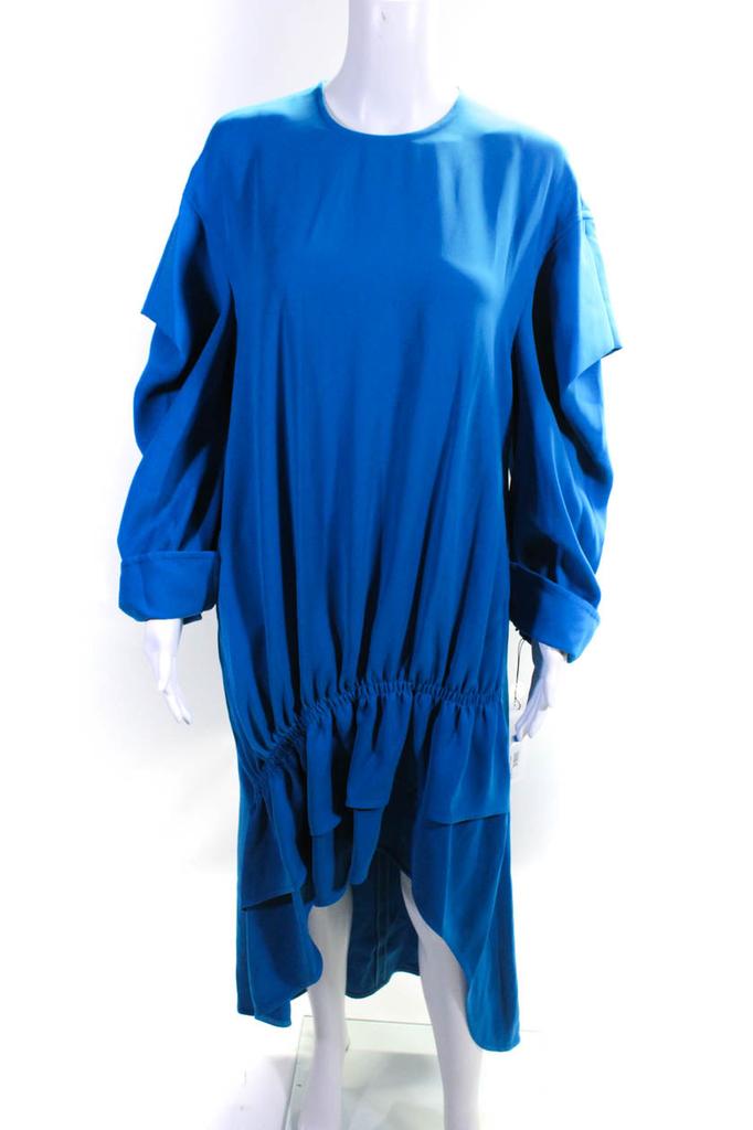 Adeam Womens Ruched Parachute Dress Turquoise