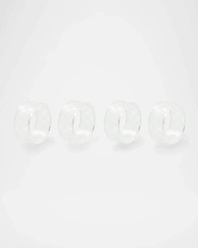 MacKenzie-Childs Clear Check Napkin Ring Set of 4 1