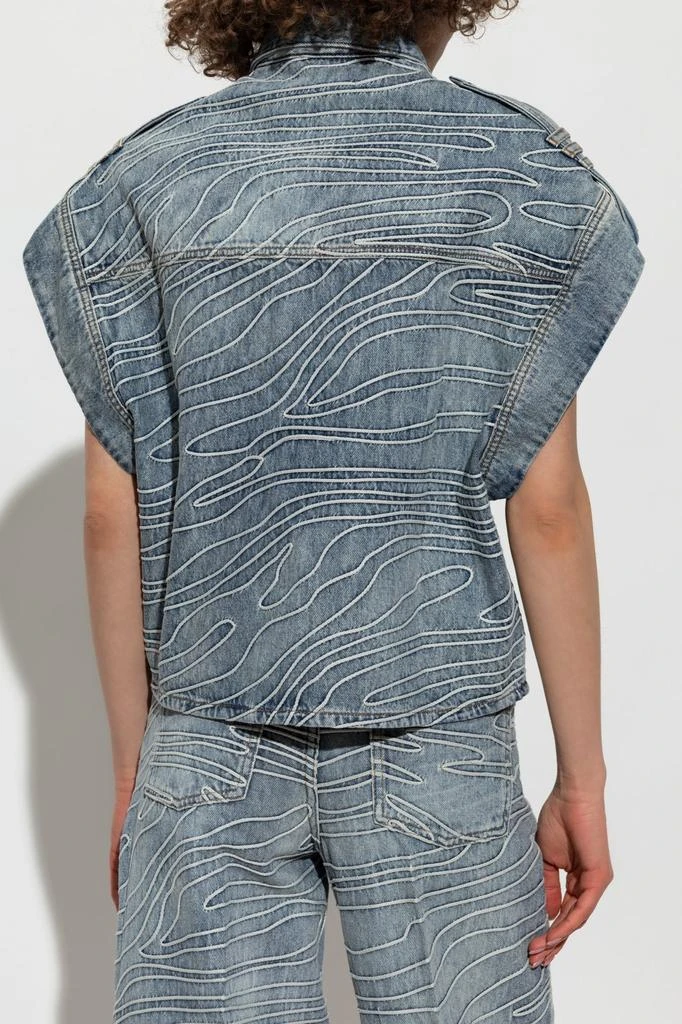 IRO IRO Valentina Embroidered Sleeveless Denim Overshirt 3