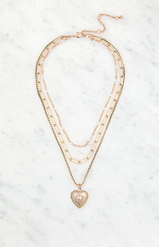 LA Hearts Olivia Heart Layered Necklace 1
