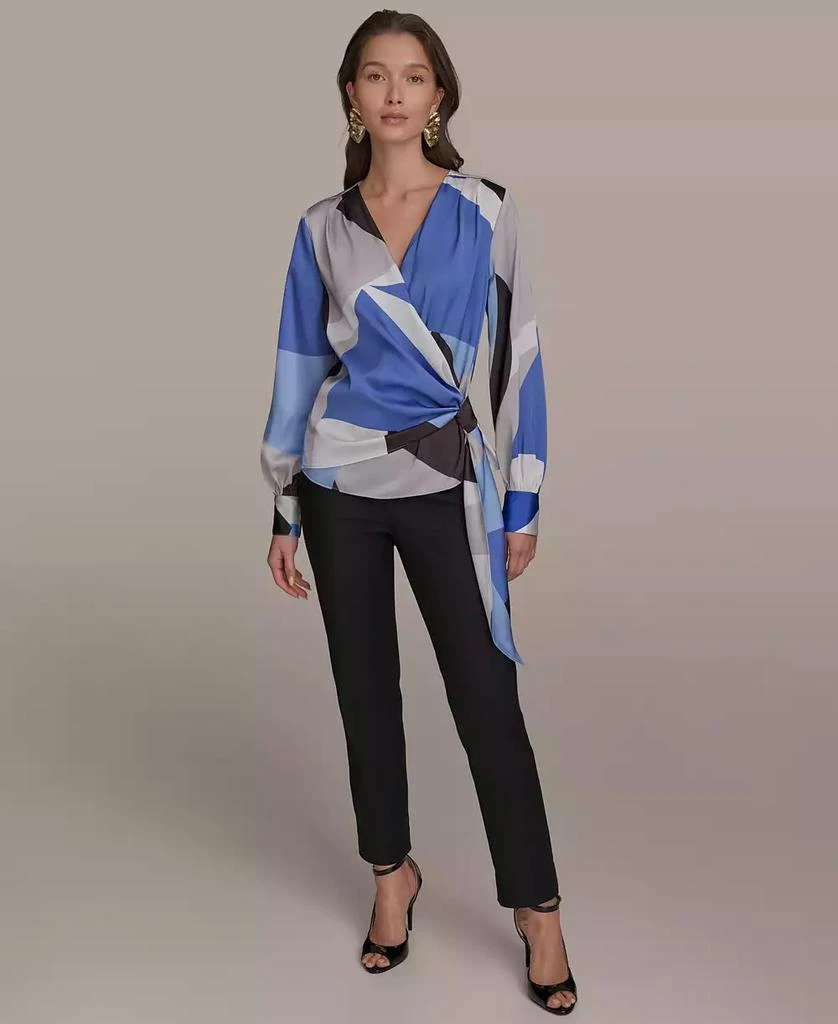 Donna Karan Women's Faux-Wrap Long-Sleeve Top 5