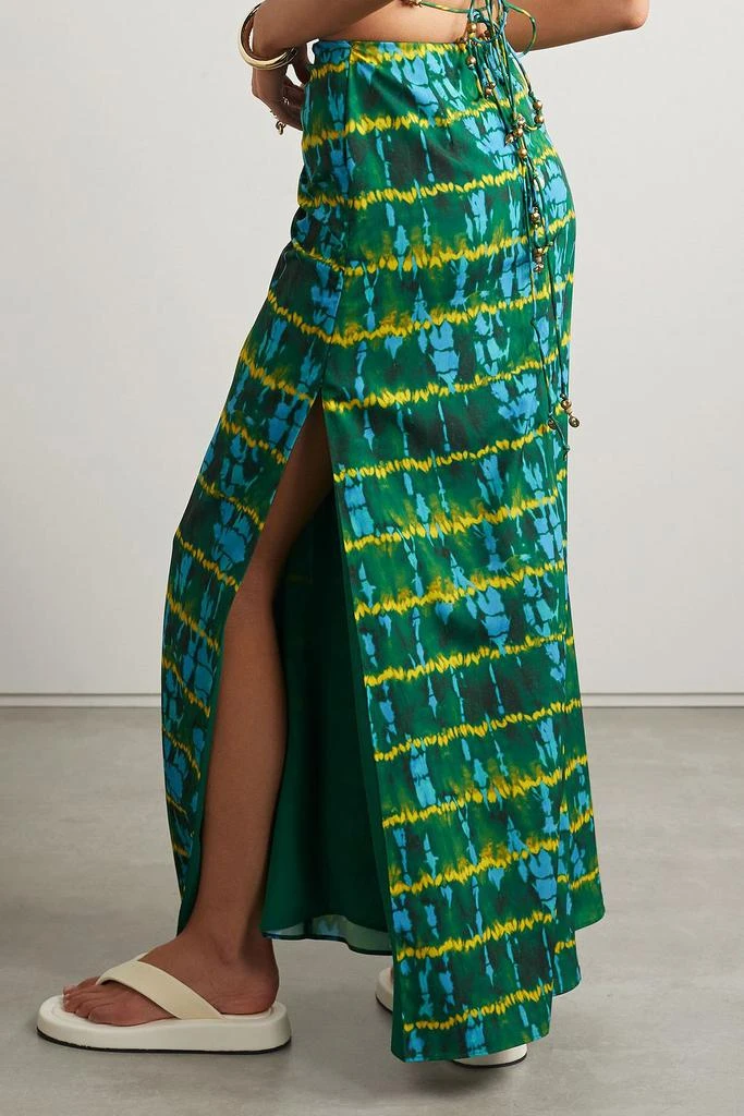 Altuzarra Safia embellished ruched tie-dyed crepe de chine maxi skirt 3