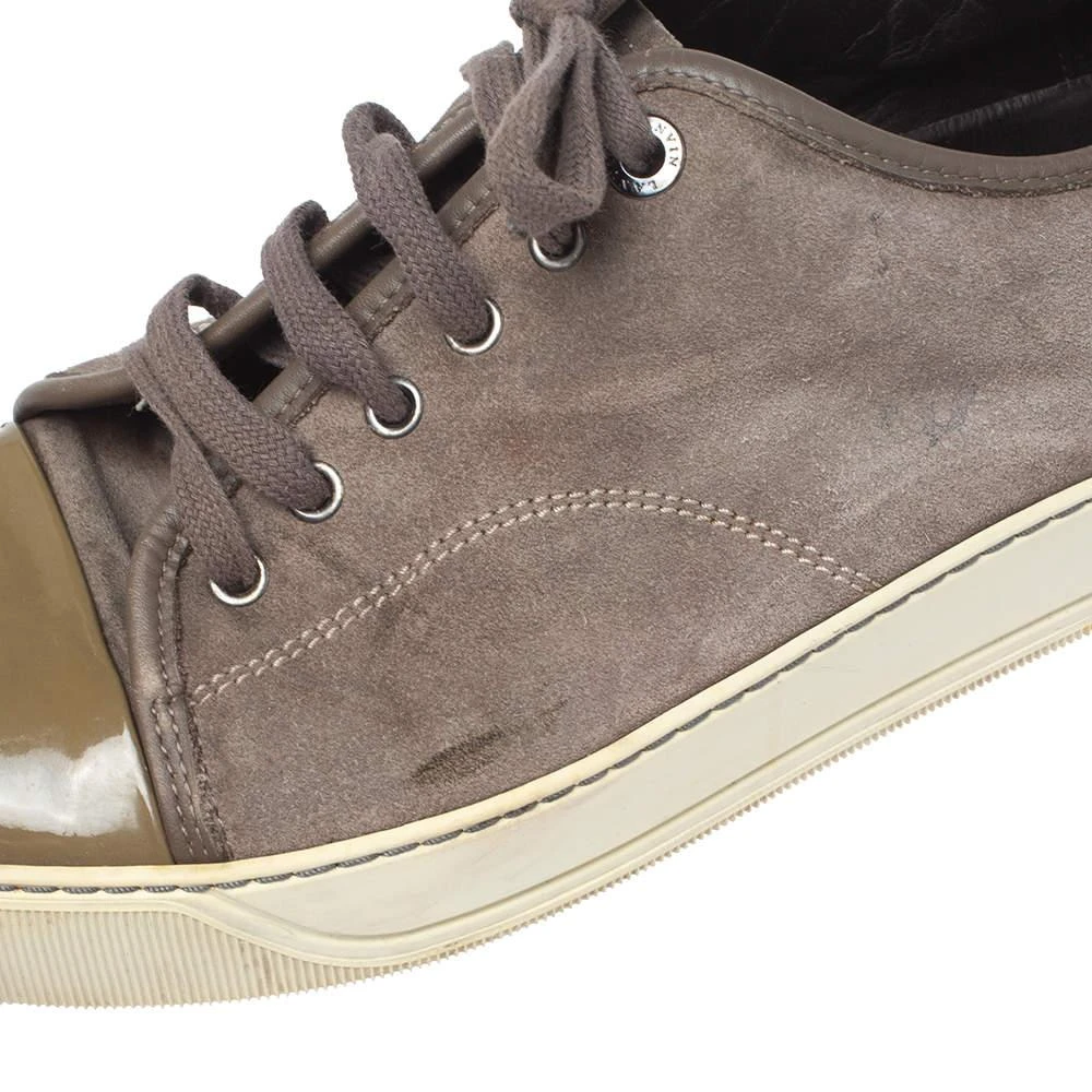Lanvin Lanvin Brown/Green Patent And Suede Leather Low Top Sneakers Size 43 8