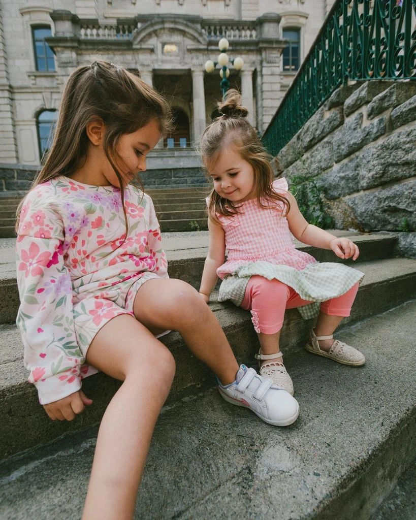 Deux par Deux French Terry Shorts Pink Printed Flowers 2