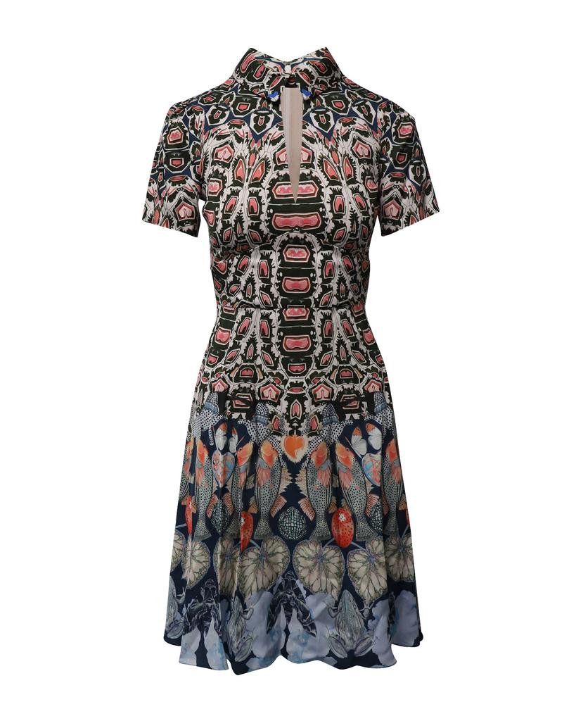 Temperley London Printed Fit and Flare Midi Dress in Multicolor Polyester