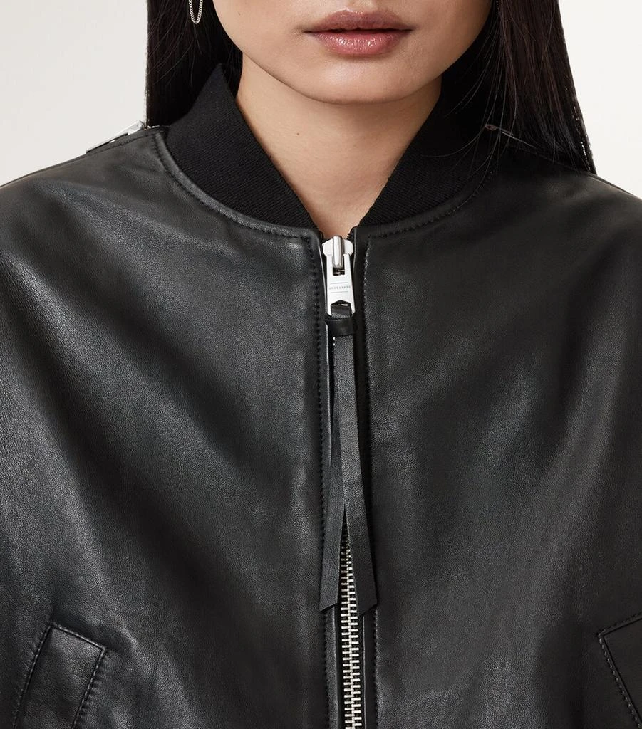 ALL SAINTS Leather Zenith Bomber Jacket 8