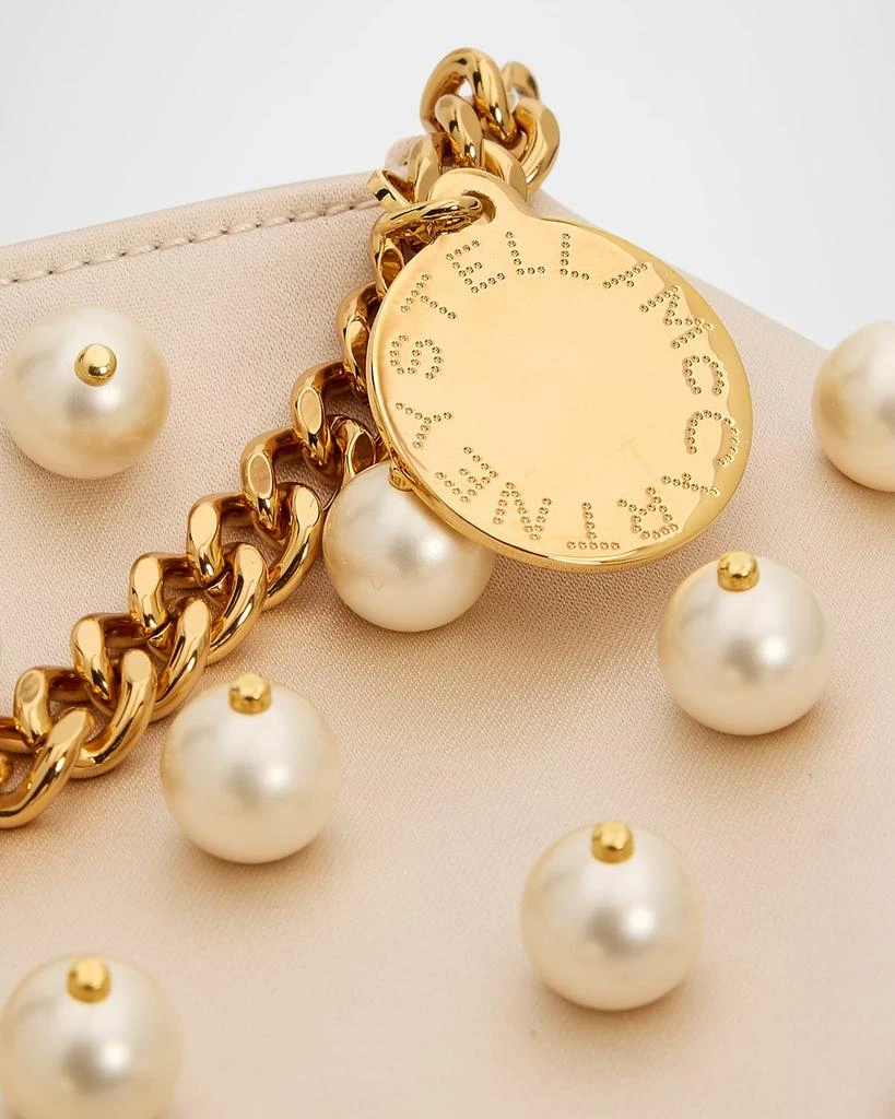 Stella McCartney Falabella Mini Pearly-Embellished Satin Clutch Bag 5