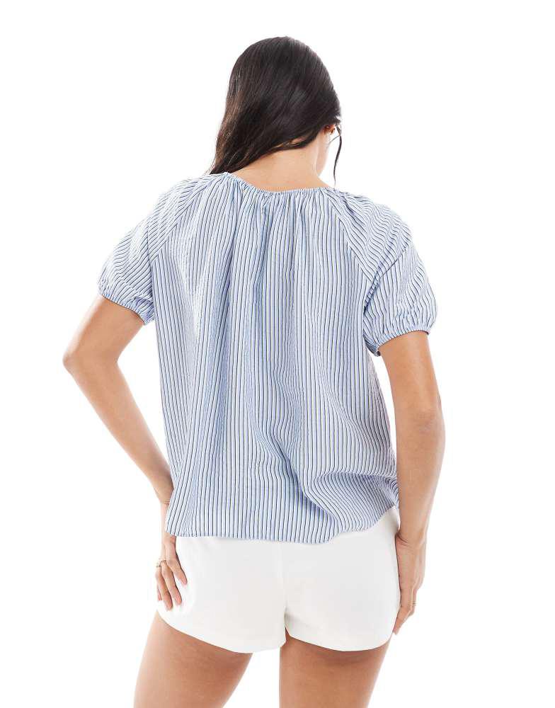 New Look New Look striped shell top in blue